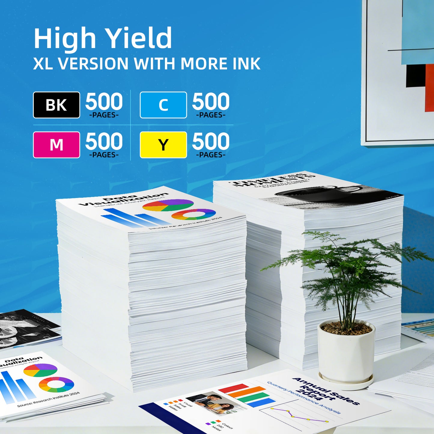 LC501XL Ink Cartridges Compatible for Borther LC501 LC501XL High Yield Ink Cartridges Combo Pack for Borther MFC-J1260DW MFC-J1360DW MFC-J1410DW(1 Black, 1 Cyan, 1 Magenta, 1 Yellow, 4 Pack)