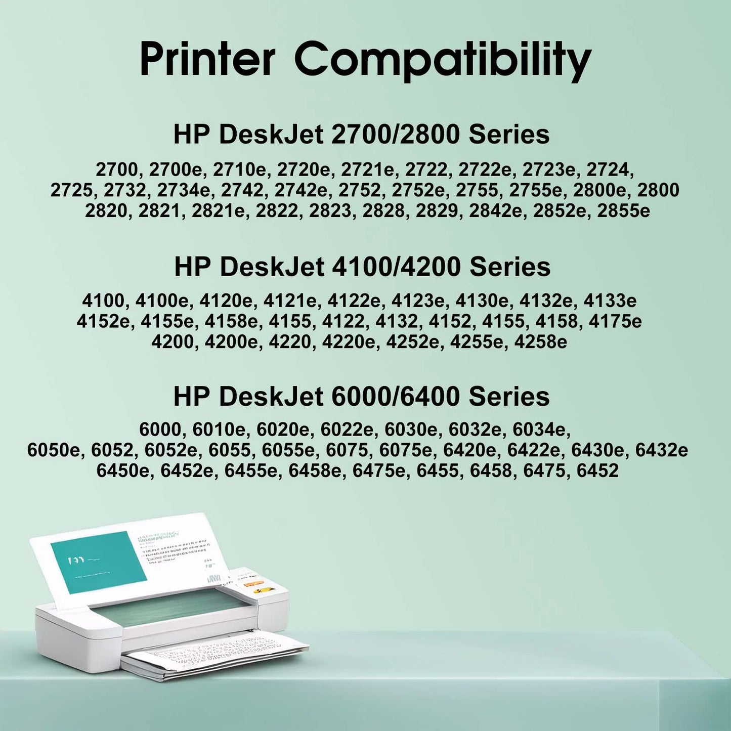 67XL Black Ink Cartridge for HP 67 Black Ink for HP Deskjet 2700 2700e 2752 2752e 2755 2755e Envy 6000 6055 6055e 6058 Envy Pro 6455 6458 Printer (Black, 2-Pack)