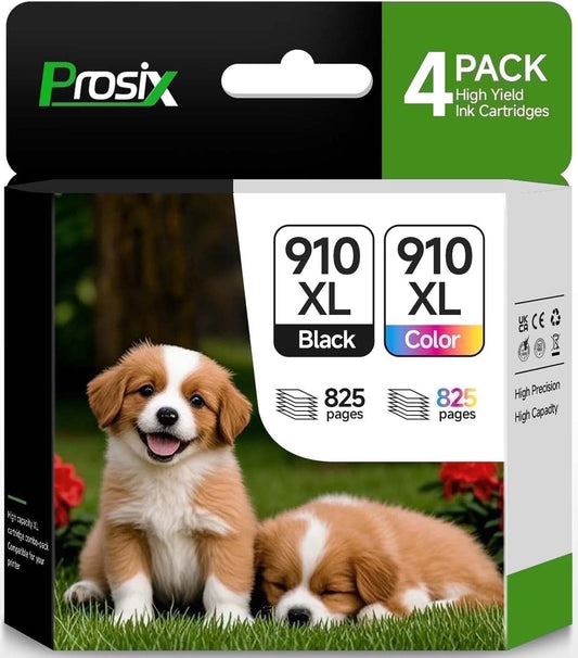910XL Ink Cartridges Compatible for hp printers 910XL Ink Cartridges Combo Pack for HP OfficeJet Pro 8025 8025e and HP OfficeJet 8010 8010e (1 Black, 1 Cyan, 1 Magenta, 1 Yellow, 4 Pack)