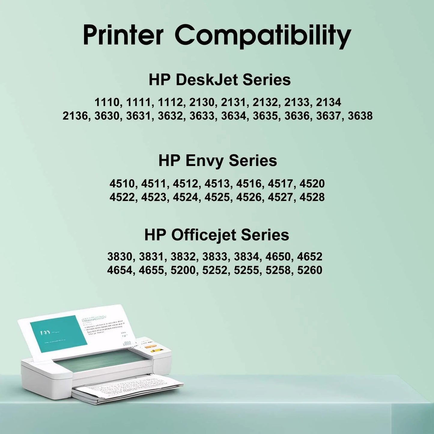 63XL Ink Cartridge for HP 63XL Black Ink Cartridges for HP Officejet 3830 4650 4652 4655 5200 5252 5255 5258 Envy 4520 4512 4650 Deskjet 3630 3632 Printer (Black, 2-Pack)